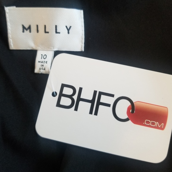 NWOT Milly Black Sophie Illusion Dot Dress, Size 10 - Picture 14 of 16